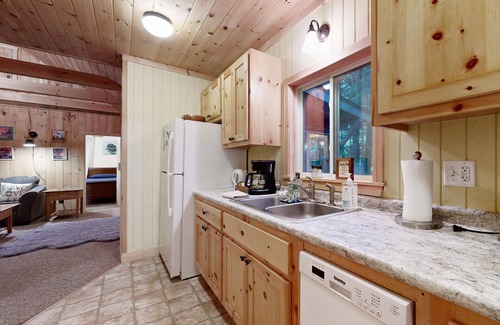 Kents Hill Cabin | Serene Cabin with Lakefront Access, Cozy Fire Pit, and Bunk House