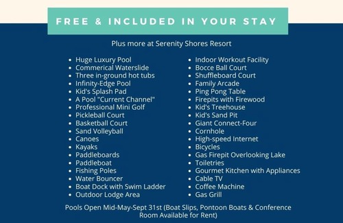 Kimberling City House | Serenity Shores Resort: Lakefront Lodge with Pools & Free Perks