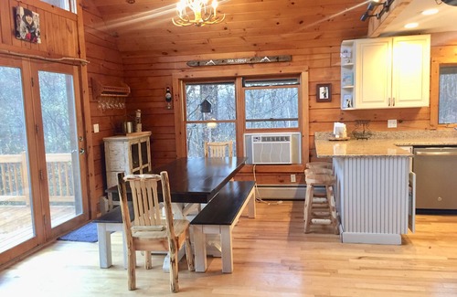 Charlemont Cabin | Cozy Sfa Lodge Log Cabin: Spa, Hot Tub & Kids Friendly