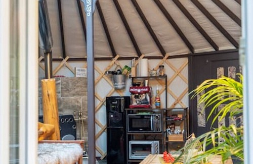 Bragg Creek RV Rental | Experience Shanti Yurt with Private Hot Tub in Bragg Creek