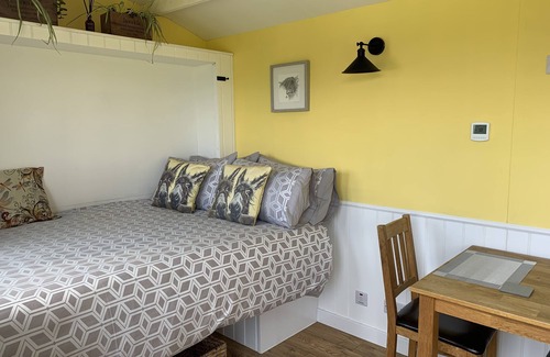 Llanfairpwllgwyngyll Cabin | Elegant Shepherds Hut Angelsey with Relaxing Hot Tub