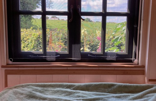 Cricket Malherbie Apartment | Relaxing Shepherds Hut with Swedish Sauna & Countryside Views