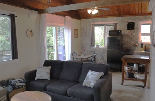 May Creek Cabin | Relax at Sky Creek Cabin with Fire Pit and Mountain Views