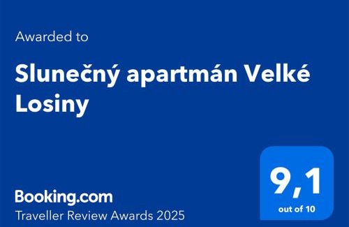 Velke Losiny Apartment | Family-Friendly Slunečný Apartmán in Velké Losiny