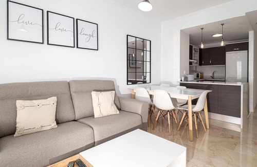 Manilva Apartment | Unwind at Small Oasis: Sea View with Pool & Spa Access