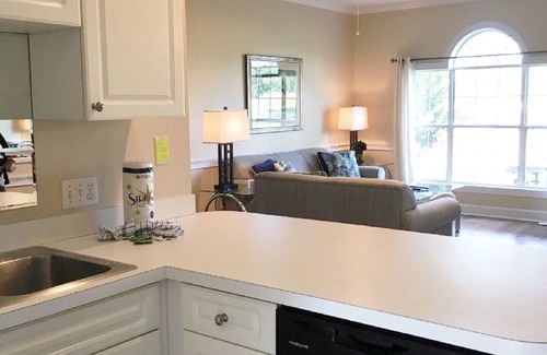 Central Myrtle Beach Condo | Ground Floor Retreat with Golf Course Views & Pool Access