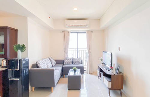 Cikarang Apartment | Soft Scandinavian 3Br At Meikarta Apartment