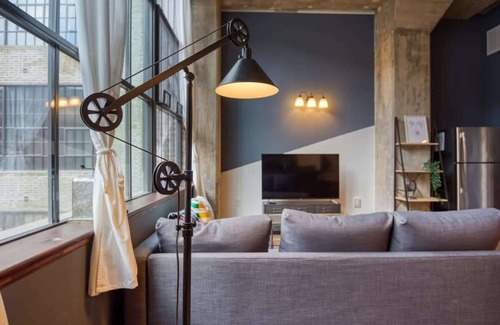 West Poplar Apartment | Modern 1BR Sosuite with On-Site Dining and Gym Access