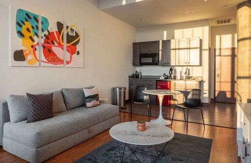 West Poplar Apartment | Top-Rated Sosuite Studio with Gym & On-Site Dining