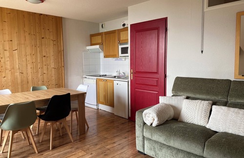 Montgellafrey Apartment | South-facing, large living room, mountain views and private covered parking.
