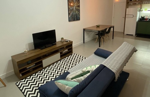 Campeche Leste Apartment | Spacious and beautiful Studio with swimming pool, terrace and barbecue! 500 meters from the beach!