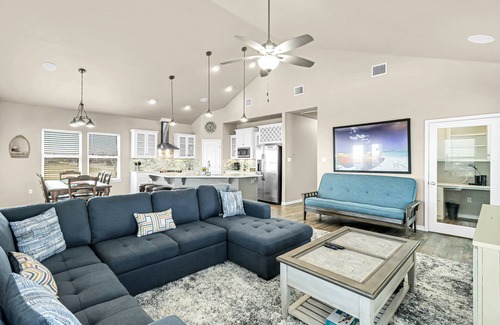 North Beach House | Oceanfront Gulf View Home with Enclosed Yard & Balconies