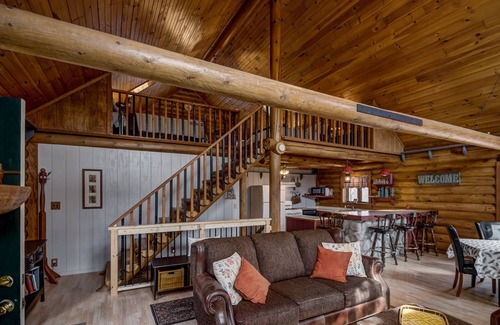 Chetek House | Idyllic Lake Front Authentic Log Home with Pool & Views