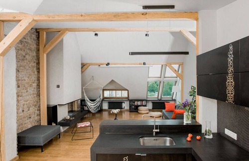 Skanste Apartment | Elegant Loft in Historic Art Nouveau Neighborhood