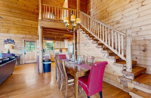 Sylva Cabin | Inviting Log Cabin with Mountain Views, Hot Tub & Sauna
