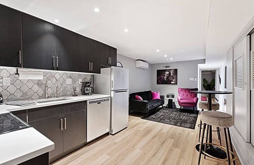 Melrose Condo | Cozy SpeakEasy Suite with Fireplace & Free Parking