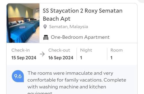 Sematan Apartment | Beachfront Getaway at SS Staycation 2 Roxy Sematan