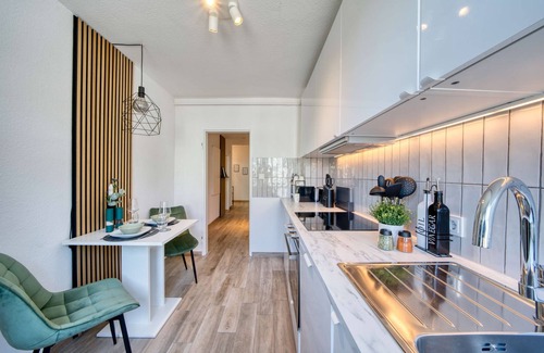 Frauenland Apartment | Stadtoase: Ideal Workstation with Park Access & Netflix