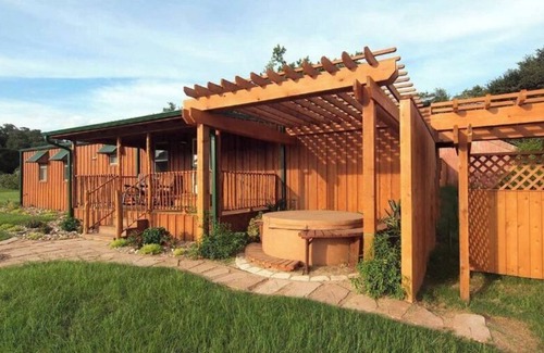 Cat Spring Cabin | Cozy StarView Cowboy Cabin with Private Hot Tub & Ocean View