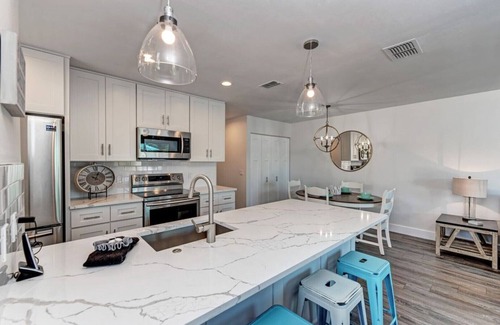 Holmes Beach House | Steps to the Beach with Private Heated Pool & Ocean View