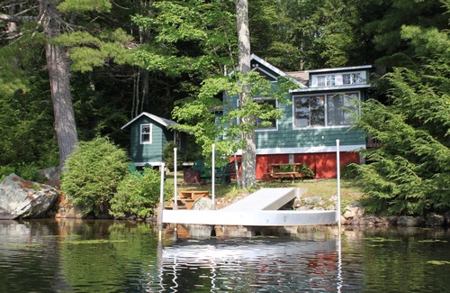 Barnstead Cabin | Experience Stone Turtle Cabin with Lake Views & Hot Tub