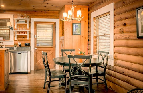 Hendersonville Cabin | Romantic Stoneledge Cabin with Hot Tub & Creekside Charm