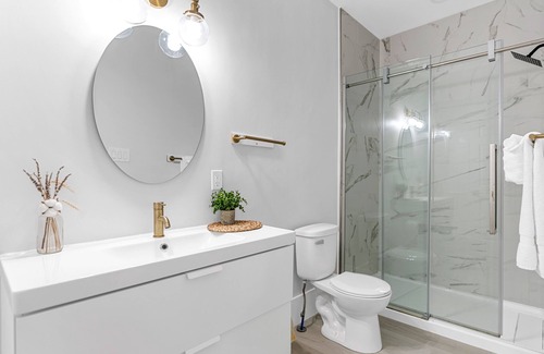 Moncton Apartment | Modern Studio 2: Private Bedroom with Minimalist Design