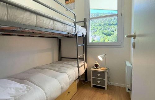 Briancon Apartment | Cozy Studio Cabine in Briançon with Scenic Balcony Views