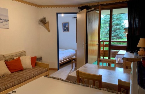 Morzine Apartment | Sunlit Studio Cabin with Balcony & Child-Friendly Amenities