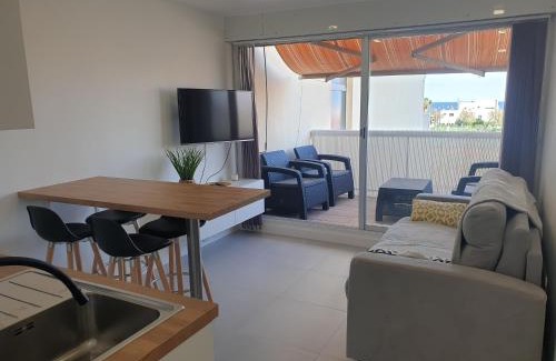 Carnon-Plage Apartment | Beachfront Studio Carnon: Family-Friendly Ocean Views