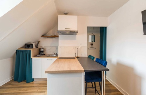 Guingamp Apartment | Cozy Studio in Guingamp Centre with Kitchen & Spa Amenities