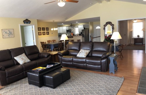 Lake Ozark House | Ideal Lakefront Retreat: Private Deck, Dock & Pool Access