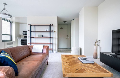 Lake View East Apartment | Elegant Lakeview 1BR with Rooftop Pool near Wrigley Field