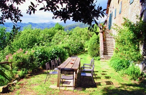 Bagni di Lucca Villa | Fenced Pool Retreat: Family Farmhouse with Ocean Views