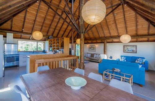 Te Horo Beach House | Beachfront Retreat with Ocean Views and Pool Amenities
