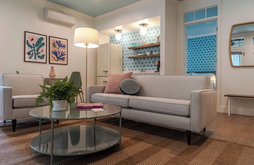 Saugatuck Apartment | Prime Downtown Retreat with Ocean View and Pool Access