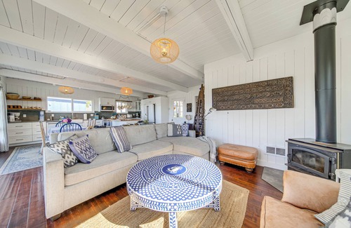 Langley Cabin | Beachfront Sandy Point Haven with Ocean Views and Spa