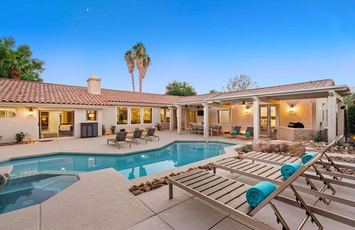 Desert Club Estates House | Experience 'Sunbloom': Pool, Spa & Steps to Old Town