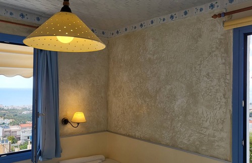 Piskopiano Apartment | Elegant Master Suite with Pool and Panoramic Views