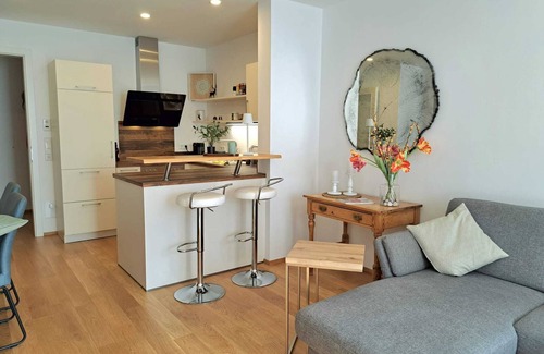 Gmain Apartment | Elegant Swan Apartment with Terrace in Pedestrian Zone