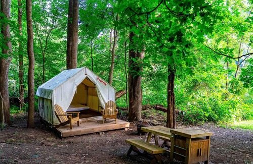 Ansted RV Rental | Tentrr State Park Site - WV Hawk's Nest State Park - Site E - Single Camp