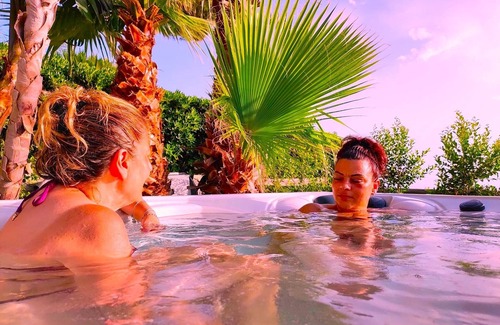 Forio Villa | Villa Terrace of Typhoeus: Garden & Jacuzzi with Sea View