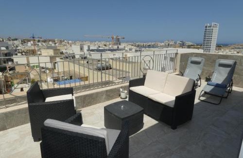 Msida Apartment | Stylish Terrace View: Premier Two Bedroom Penthouse Escape