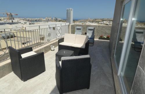 Msida Apartment | Stylish Terrace View: Premier Two Bedroom Penthouse Escape
