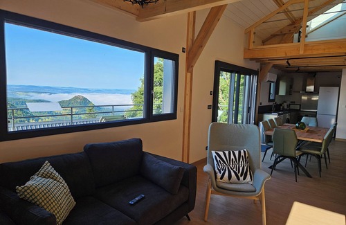 Queyrieres Ski Chalet | Testavoyre: Gîte with breathtaking views of the Haute Loire mountains.