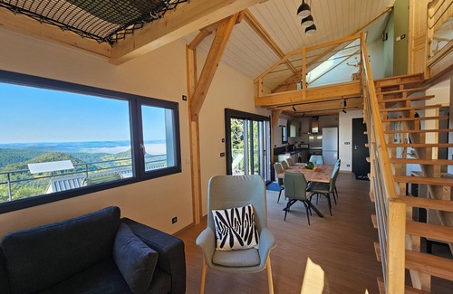 Queyrieres Ski Chalet | Testavoyre: Gîte with breathtaking views of the Haute Loire mountains.