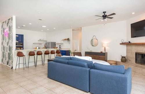 Bermuda Dunes Villa | Relax at That Yellow Door: 4BR Retreat with Pool & Spa