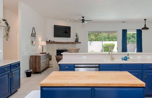 Bermuda Dunes Villa | Relax at That Yellow Door: 4BR Retreat with Pool & Spa