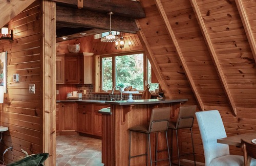 Dayton Cabin | Relax at The A-Frame in the Woods with a Hot Tub