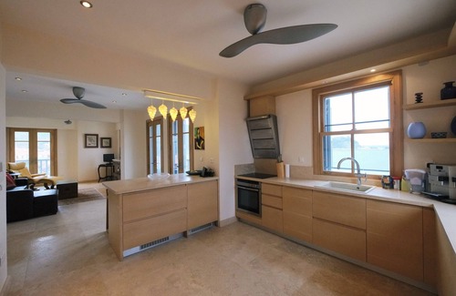 Myrina Apartment | Beachfront Villa: 3-Bed Apartment with Ocean View & Kitchen